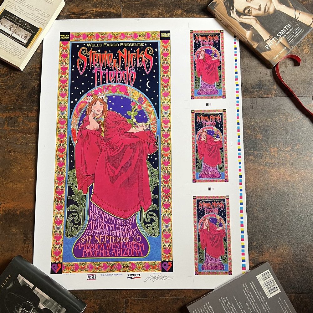 MINT/NM RARE Stevie Nicks & Friends 2000 Uncut Proof Sheet Signed by Masse 26x19